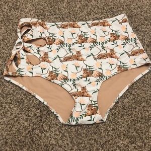 Kortni Jeane tiger print flower cut out bottoms